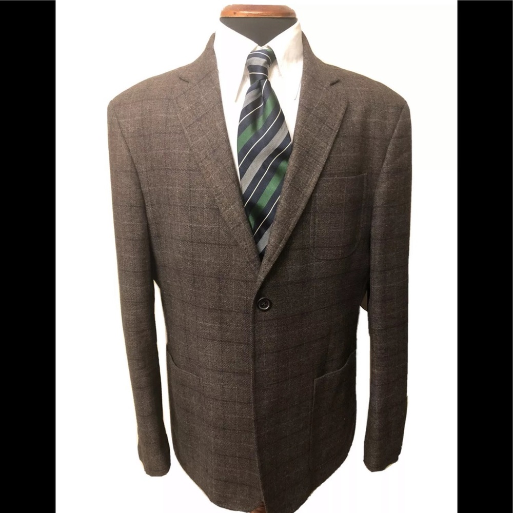 Billy Reid Blazer/Sport Coat 42R Plaid/Brown